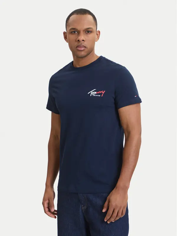 Tommy Jeans Tommy Jeans T-shirt DM0DM22538 Tamnoplava Slim Fit