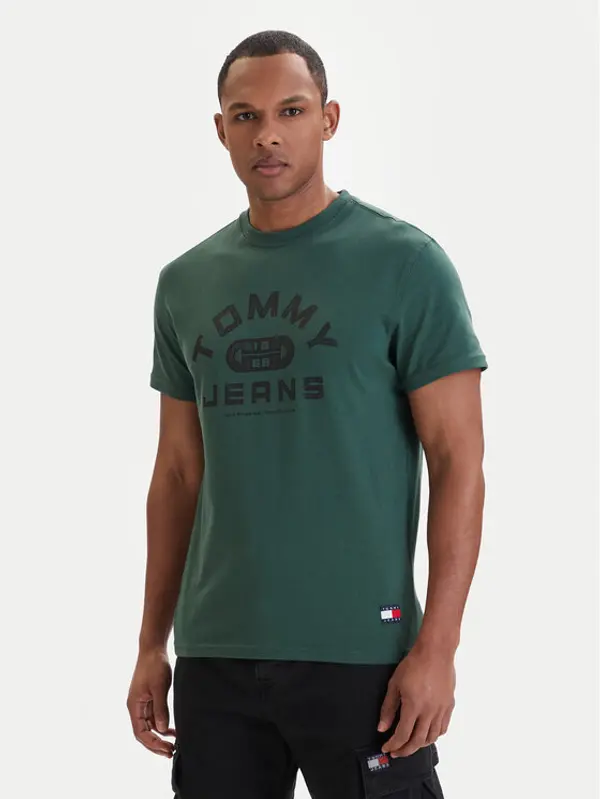 Tommy Jeans Tommy Jeans T-shirt DM0DM22551 Zelena Regular Fit