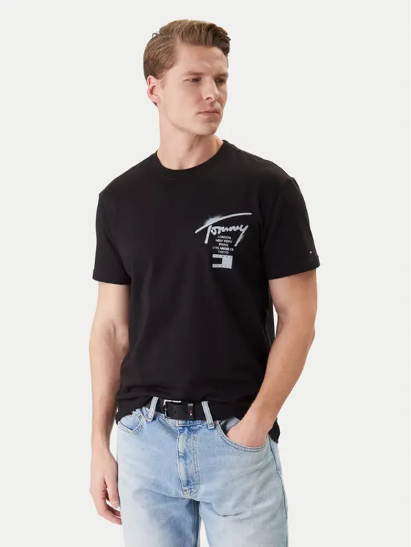 Tommy Jeans Tommy Jeans T-shirt DM0DM22553 Crna Regular Fit