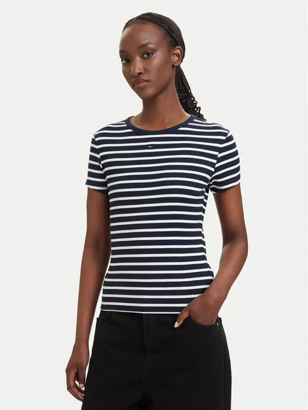 Tommy Jeans Tommy Jeans T-shirt DW0DW17383 Tamnoplava Regular Fit
