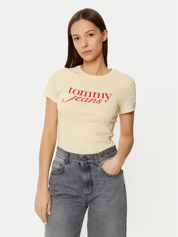 Tommy Jeans Tommy Jeans T-shirt DW0DW19447 Žuta Slim Fit
