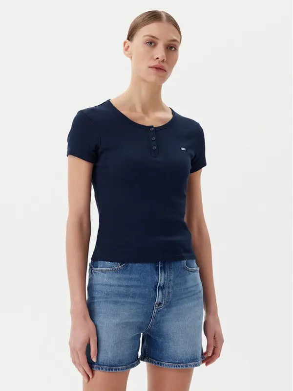 Tommy Jeans Tommy Jeans T-shirt DW0DW19502 Tamnoplava Slim Fit