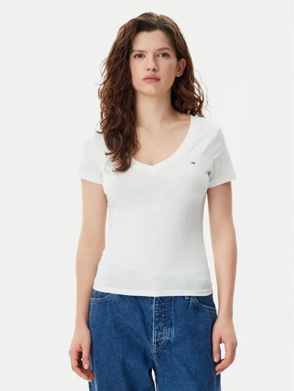 Tommy Jeans Tommy Jeans T-shirt DW0DW20458 Bijela Slim Fit