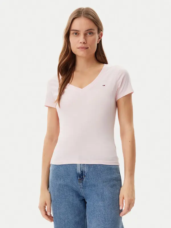 Tommy Jeans Tommy Jeans T-shirt DW0DW20458 Ružičasta Slim Fit