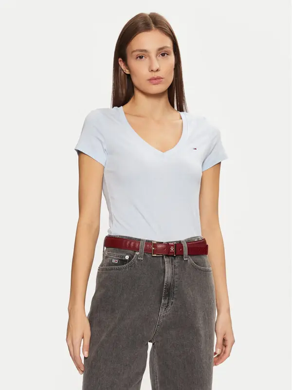Tommy Jeans Tommy Jeans T-shirt DW0DW20458 Svijetloplava Slim Fit