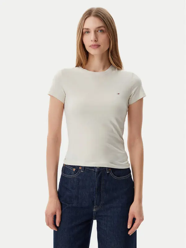 Tommy Jeans Tommy Jeans T-shirt DW0DW20459 Bež Slim Fit