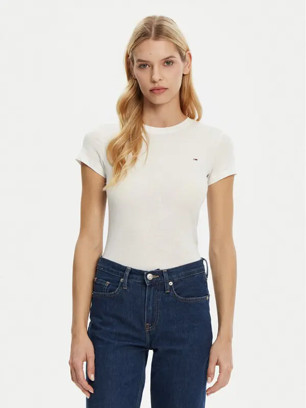 Tommy Jeans Tommy Jeans T-shirt DW0DW20459 Bijela Slim Fit