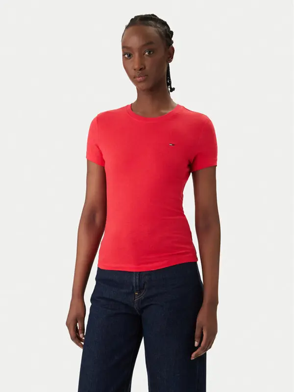 Tommy Jeans Tommy Jeans T-shirt DW0DW20459 Crvena Slim Fit