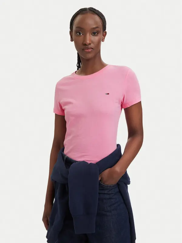 Tommy Jeans Tommy Jeans T-shirt DW0DW20459 Svijetlo roza Slim Fit