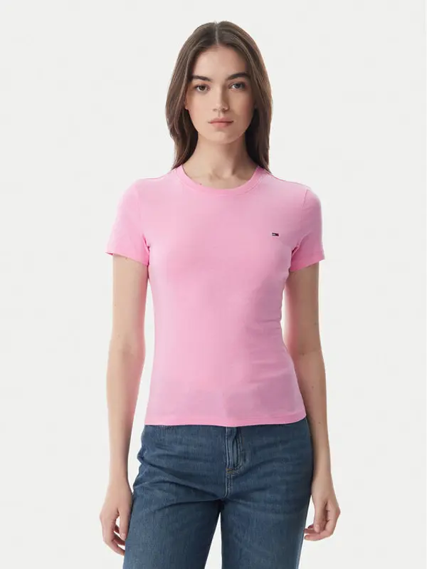 Tommy Jeans Tommy Jeans T-shirt DW0DW20459 Svijetlo roza Slim Fit