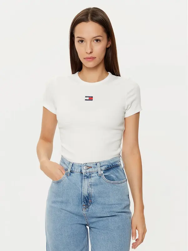Tommy Jeans Tommy Jeans T-shirt DW0DW20463 Bijela Slim Fit