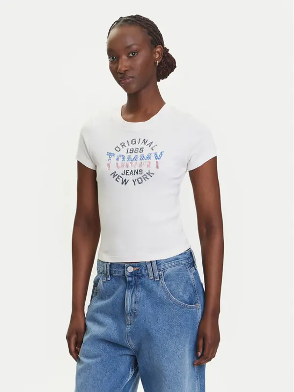 Tommy Jeans Tommy Jeans T-shirt DW0DW21421 Écru Slim Fit