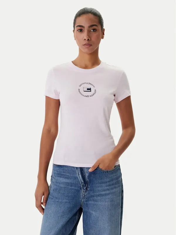 Tommy Jeans Tommy Jeans T-shirt DW0DW22273 Ružičasta Slim Fit