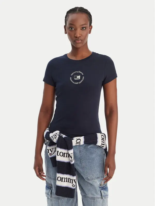 Tommy Jeans Tommy Jeans T-shirt DW0DW22273 Tamnoplava Slim Fit