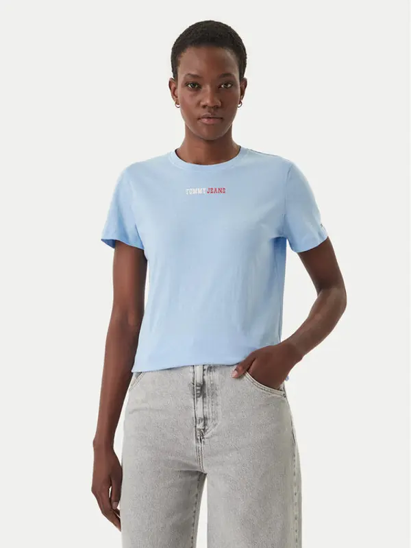 Tommy Jeans Tommy Jeans T-shirt DW0DW22277 Svijetloplava Regular Fit