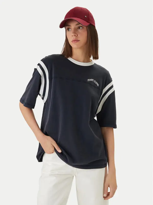 Tommy Jeans Tommy Jeans T-shirt DW0DW22307 Tamnoplava Oversize