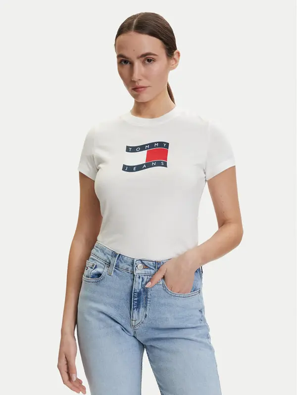 Tommy Jeans Tommy Jeans T-shirt DW0DW22781 Écru Regular Fit