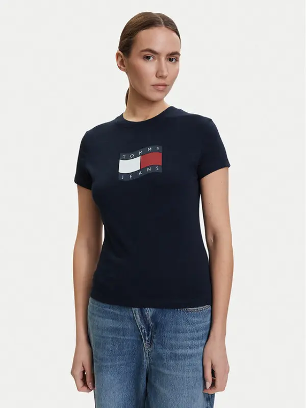 Tommy Jeans Tommy Jeans T-shirt DW0DW22781 Tamnoplava Regular Fit
