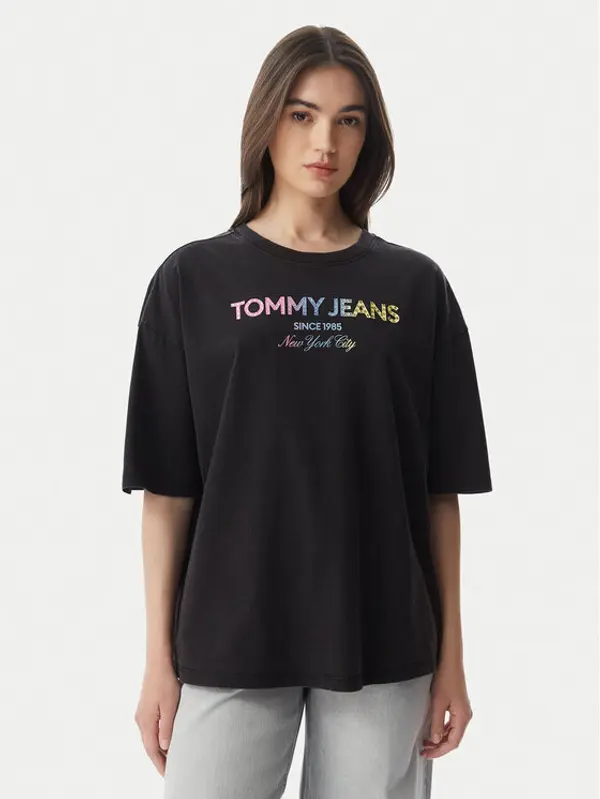 Tommy Jeans Tommy Jeans T-shirt DW0DW22803 Crna Oversize