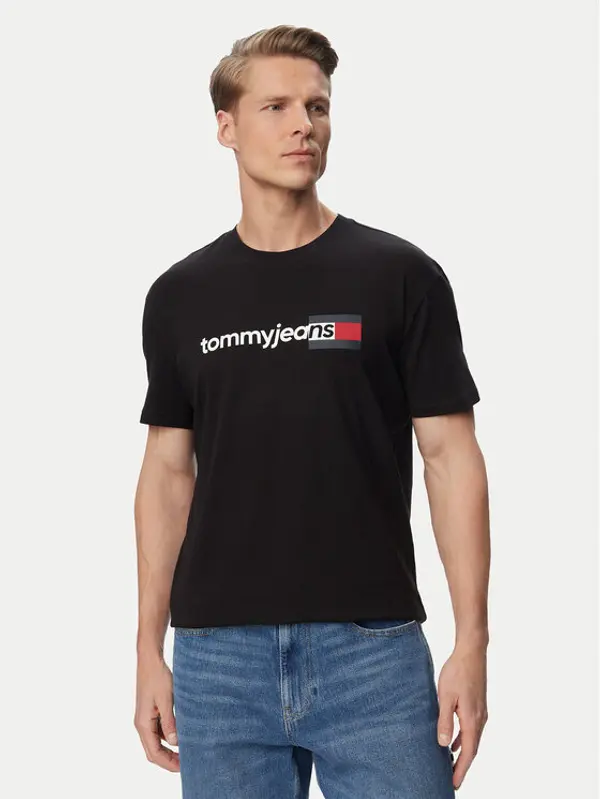 Tommy Jeans Tommy Jeans T-shirt Entry Dna DM0DM23406 Crna Regular Fit