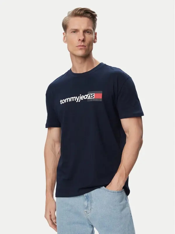 Tommy Jeans Tommy Jeans T-shirt Entry Dna DM0DM23406 Tamnoplava Regular Fit