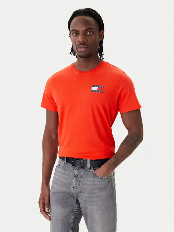 Tommy Jeans Tommy Jeans T-shirt Essential DM0DM20740 Narančasta Slim Fit