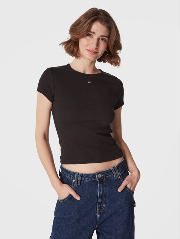 Tommy Jeans Tommy Jeans T-shirt Essential DW0DW14876 Crna Slim Fit