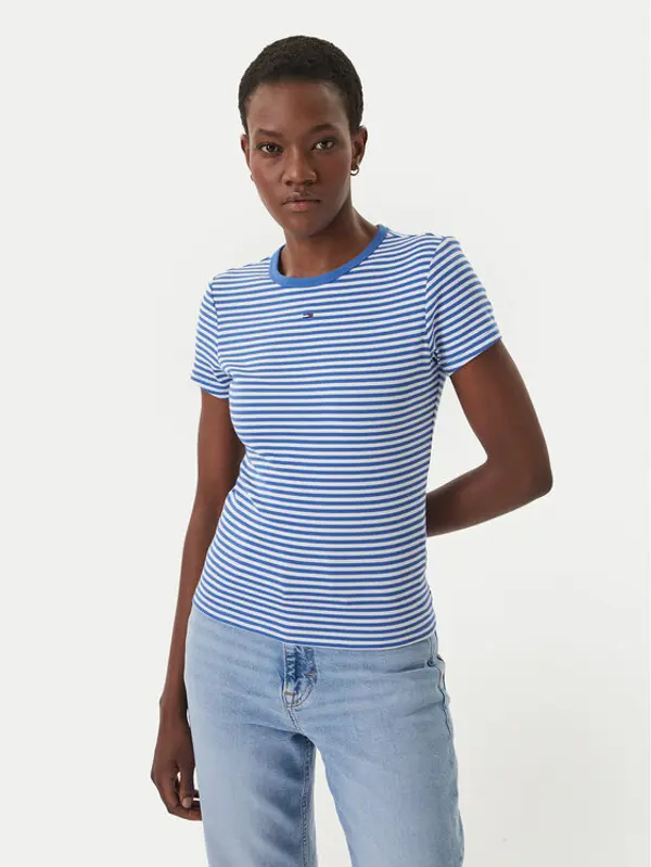 Tommy Jeans Tommy Jeans T-shirt Essential DW0DW17383 Plava Slim Fit