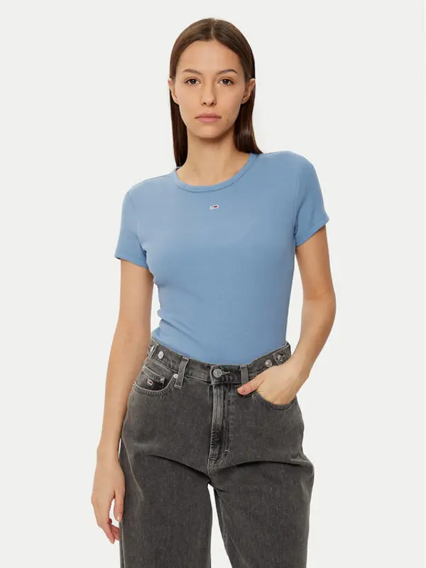 Tommy Jeans Tommy Jeans T-shirt Essential DW0DW17383 Plava Slim Fit