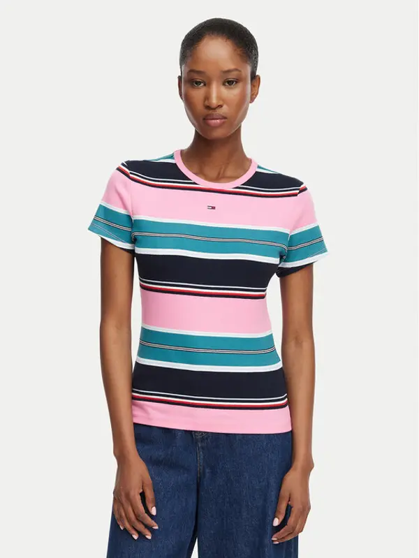 Tommy Jeans Tommy Jeans T-shirt Essential DW0DW17383 Šarena Slim Fit