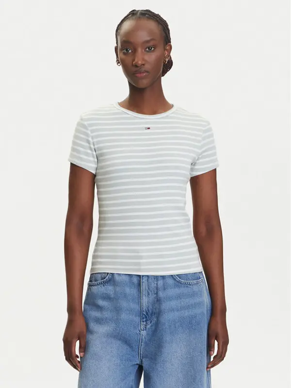 Tommy Jeans Tommy Jeans T-shirt Essential DW0DW17383 Zelena Slim Fit