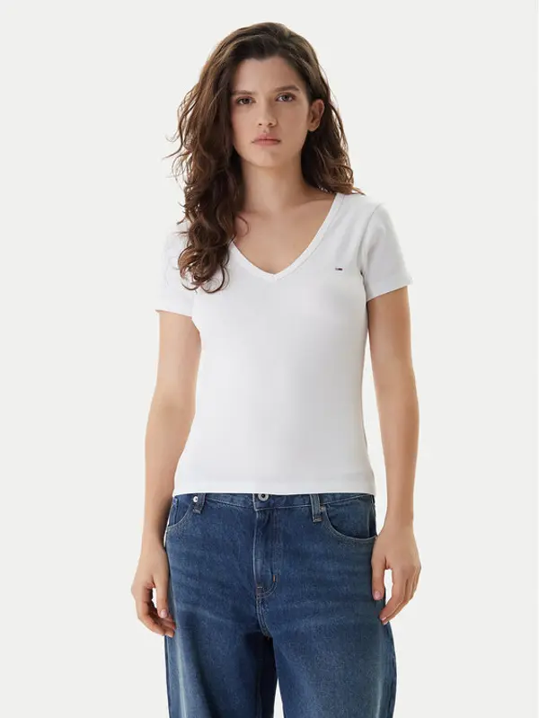 Tommy Jeans Tommy Jeans T-shirt Essential DW0DW17385 Bijela Slim Fit