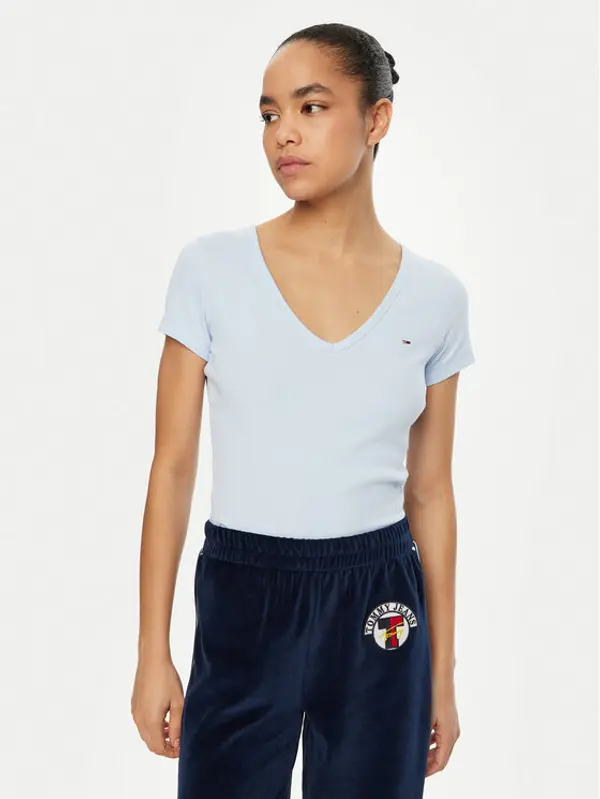 Tommy Jeans Tommy Jeans T-shirt Essential DW0DW17385 Svijetloplava Slim Fit