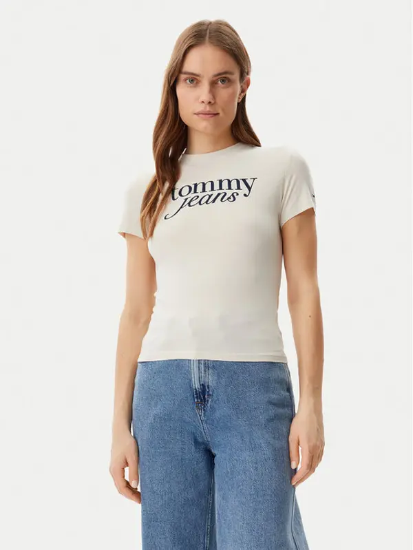 Tommy Jeans Tommy Jeans T-shirt Essential DW0DW19447 Bež Slim Fit