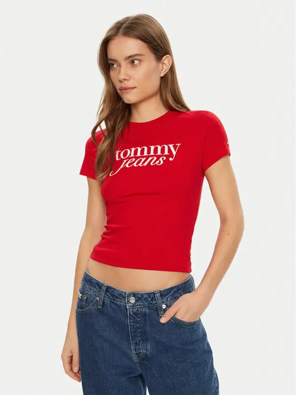 Tommy Jeans Tommy Jeans T-shirt Essential DW0DW19447 Crvena Slim Fit
