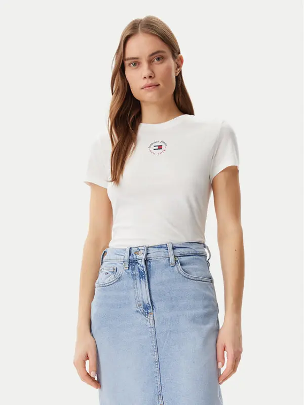 Tommy Jeans Tommy Jeans T-shirt Essential DW0DW20316 Bijela Slim Fit