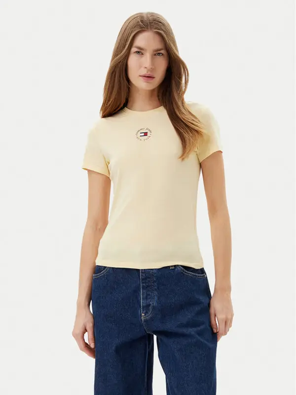 Tommy Jeans Tommy Jeans T-shirt Essential DW0DW20316 Žuta Slim Fit