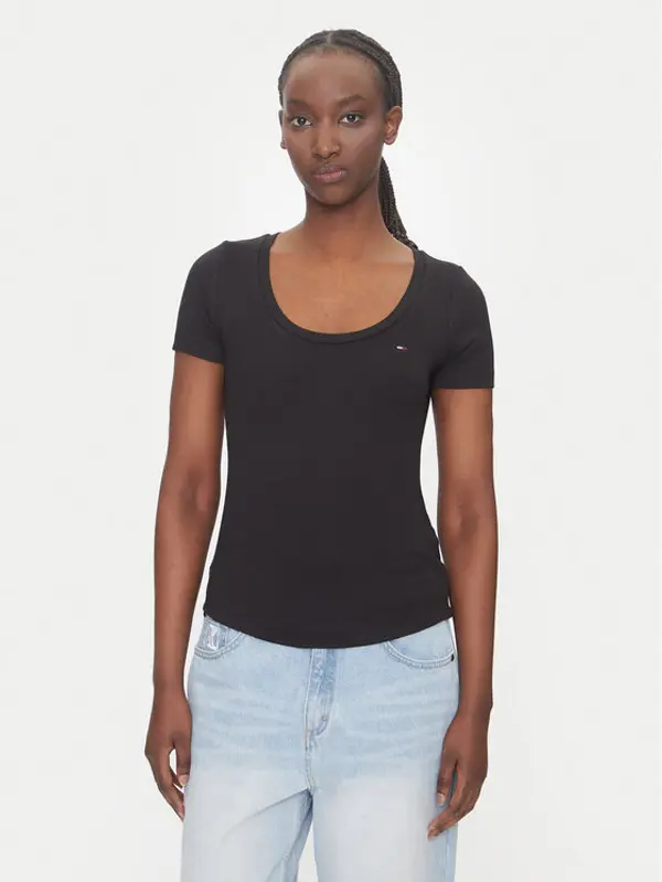 Tommy Jeans Tommy Jeans T-shirt Essential DW0DW20916 Crna Regular Fit