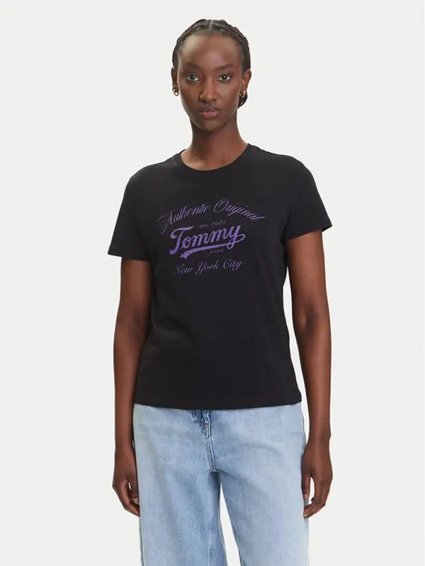 Tommy Jeans Tommy Jeans T-shirt Essential DW0DW21404 Crna Regular Fit