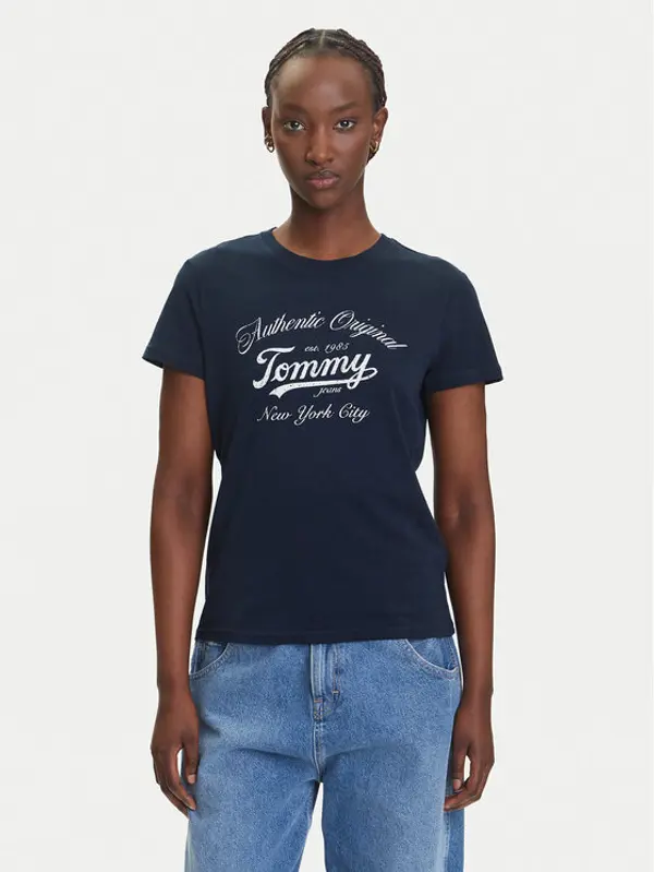 Tommy Jeans Tommy Jeans T-shirt Essential DW0DW21404 Tamnoplava Regular Fit