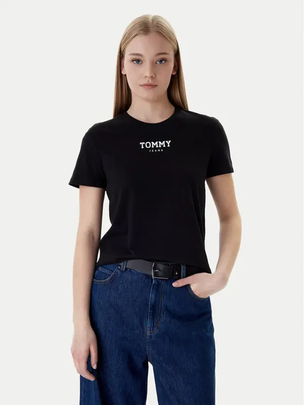 Tommy Jeans Tommy Jeans T-shirt Essential DW0DW21842 Crna Regular Fit