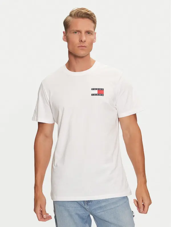 Tommy Jeans Tommy Jeans T-shirt Essential Flag DM0DM20740 Bijela Slim Fit