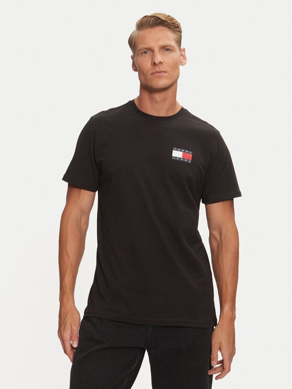 Tommy Jeans Tommy Jeans T-shirt Essential Flag DM0DM20740 Crna Slim Fit
