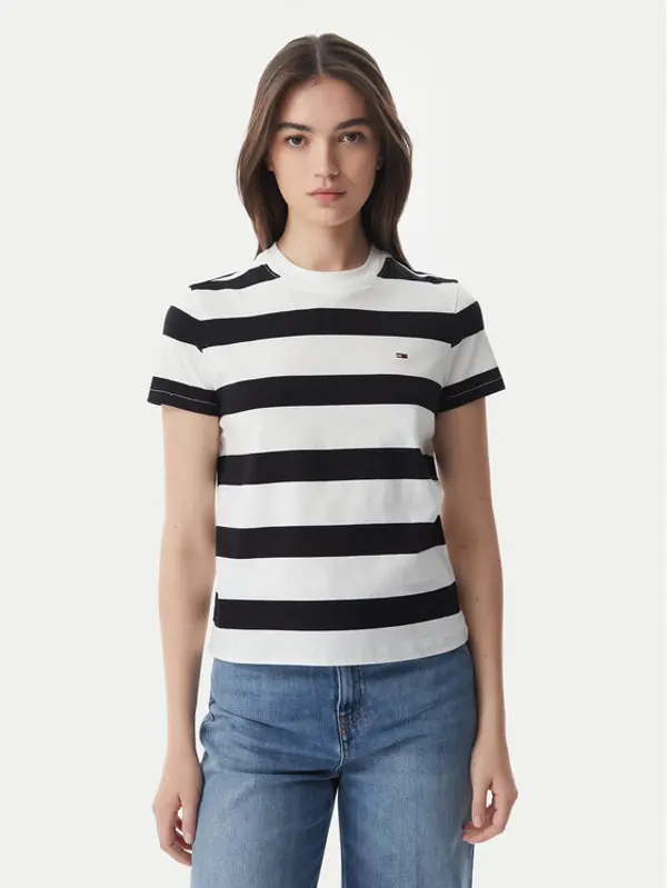 Tommy Jeans Tommy Jeans T-shirt Flag DW0DW23801 Crna Regular Fit