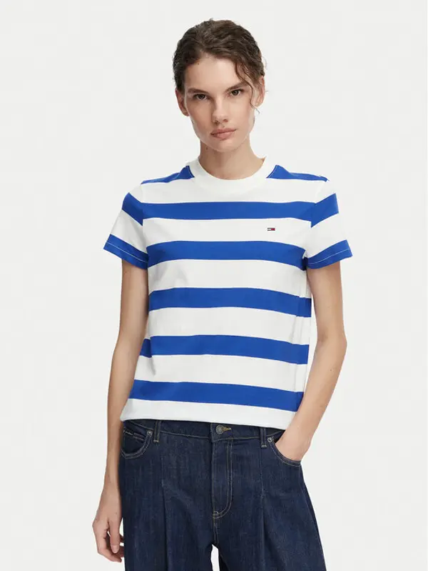 Tommy Jeans Tommy Jeans T-shirt Flag DW0DW23801 Plava Regular Fit