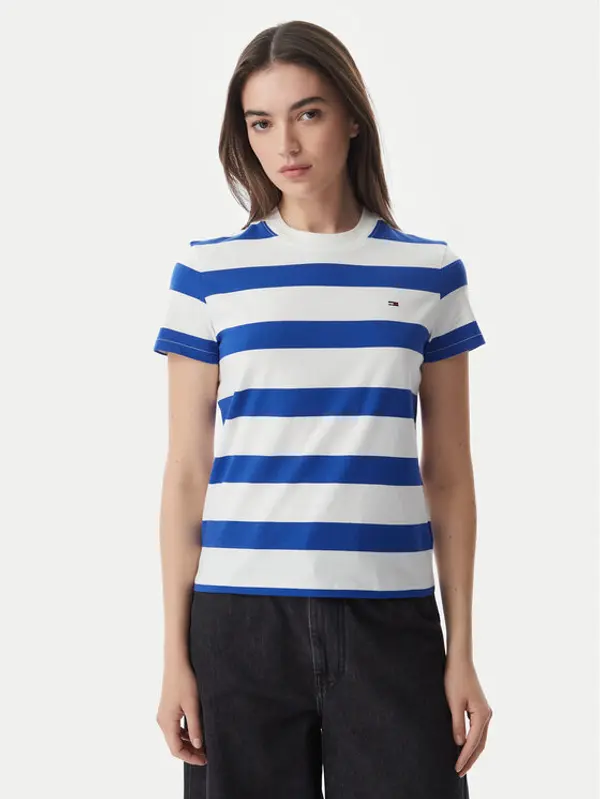 Tommy Jeans Tommy Jeans T-shirt Flag DW0DW23801 Plava Regular Fit