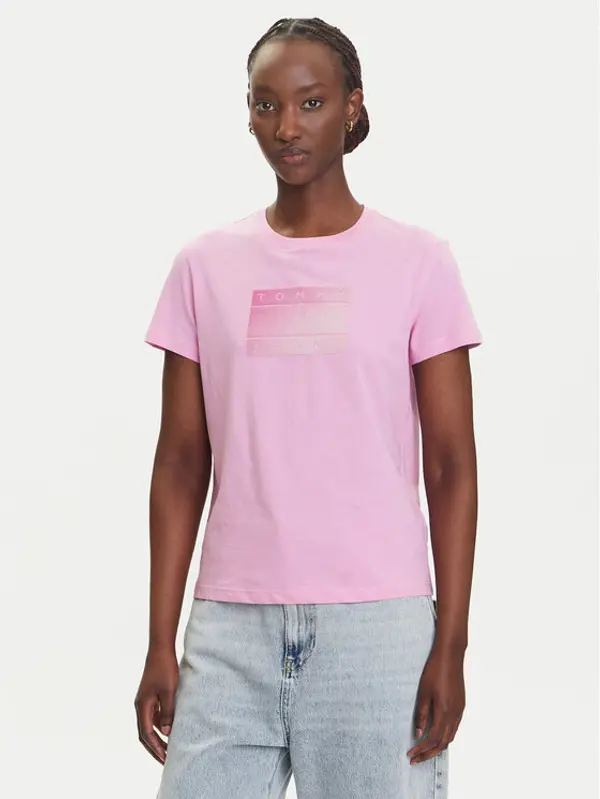 Tommy Jeans Tommy Jeans T-shirt Gradient Flag DW0DW20905 Ružičasta Regular Fit