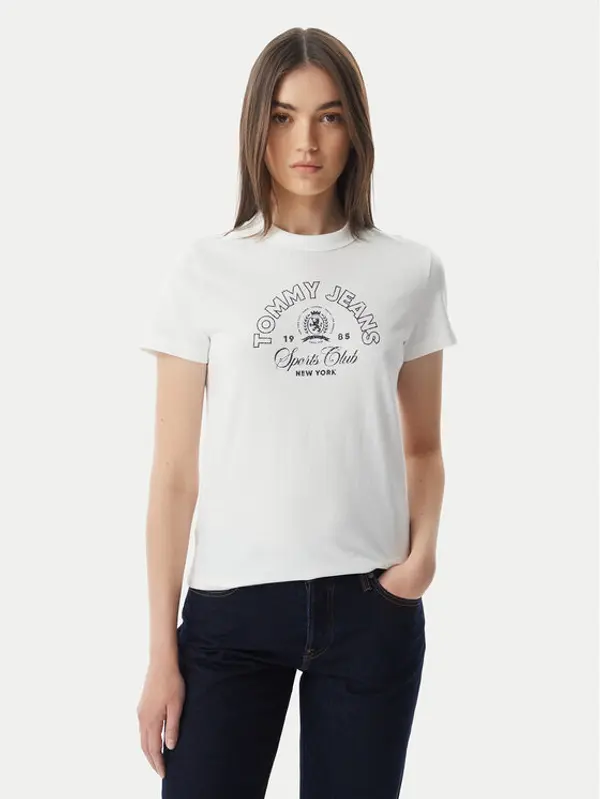Tommy Jeans Tommy Jeans T-shirt Heritage Logo DW0DW22816 Bijela Regular Fit