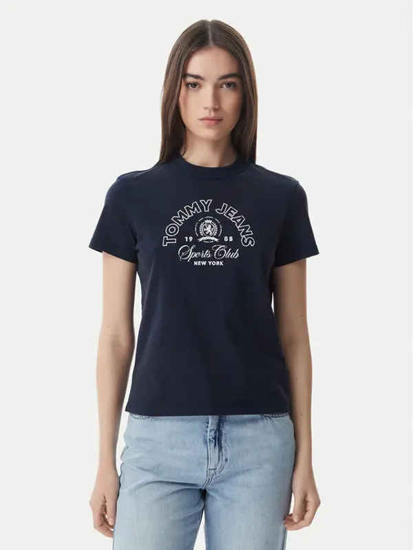 Tommy Jeans Tommy Jeans T-shirt Heritage Logo DW0DW22816 Tamnoplava Regular Fit