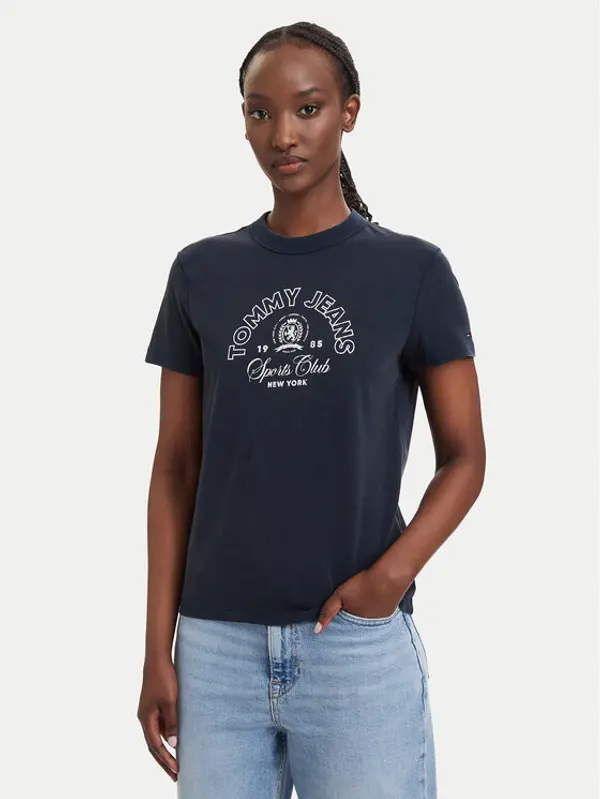 Tommy Jeans Tommy Jeans T-shirt Heritage Logo DW0DW22816 Tamnoplava Regular Fit